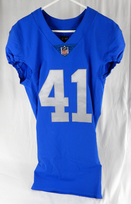 2020 Detroit Lions Jonathan Williams #41 Game Issued Blue Jersey Thanksgiving 3