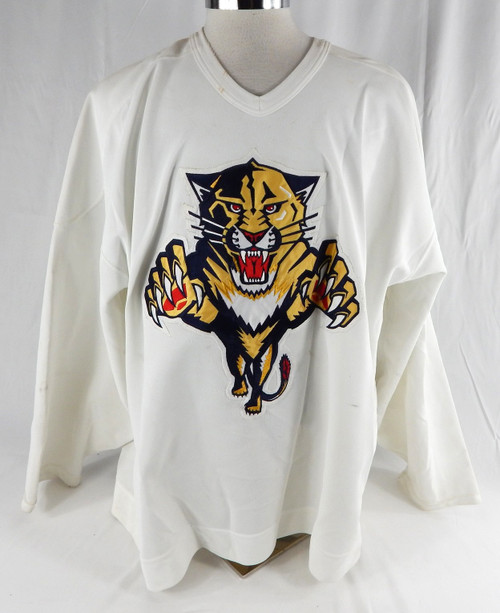 Late 1990 Florida Panthers Aaron MacDonald #30 Game Used White Practice Jersey 1