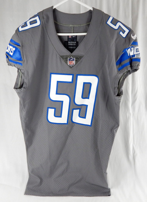 2018 Detroit Lions Reggie Ragland #59 Game Issued Grey Jersey Color Rush 44 640