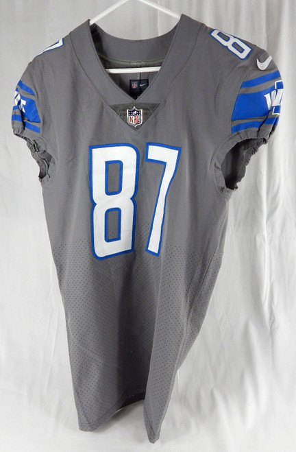 2019 Detroit Lions Quintez Cephus #87 Game Issued Grey Jersey Color Rush 40 641