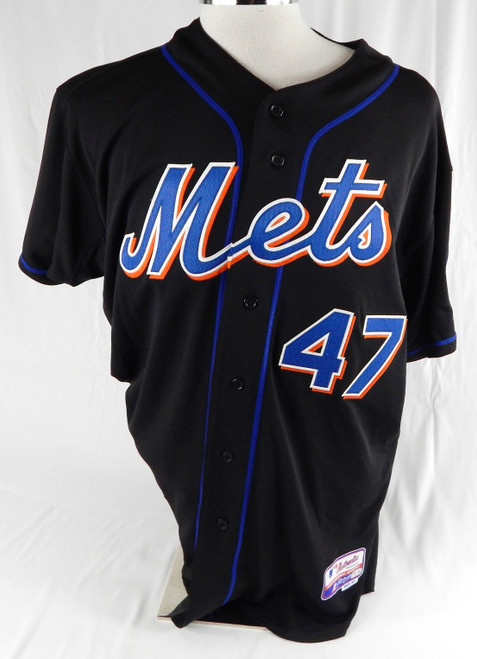 2011 New York Mets Taylor Tankersley #47 Game Issued Pos Used Black Jersey 48 6