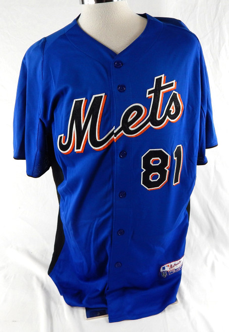 2011 New York Mets Tim Teufel #81 Game Issued Blue Jersey BP ST 46 412