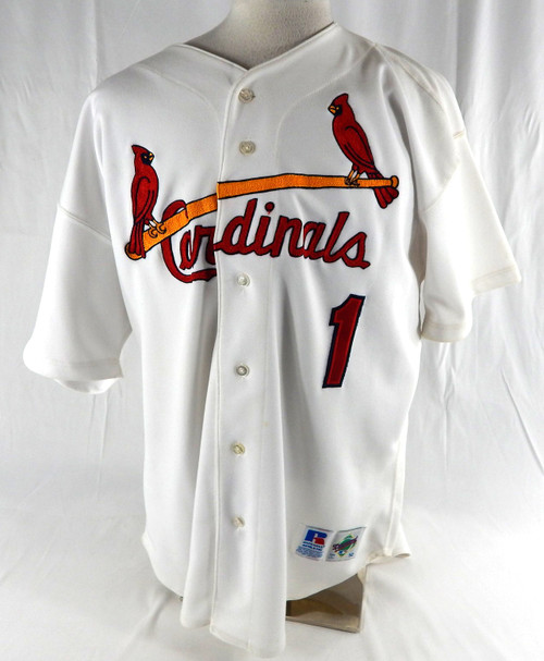1990s Mens St. Louis Cardinals Ozzie Smith #1 Authentic White Jersey Russell 2
