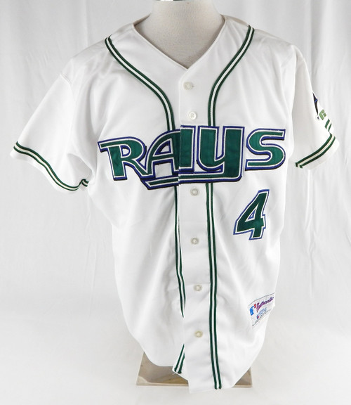 2002 Tampa Bay Rays Jason Conti #4 Game Used White Jersey 904