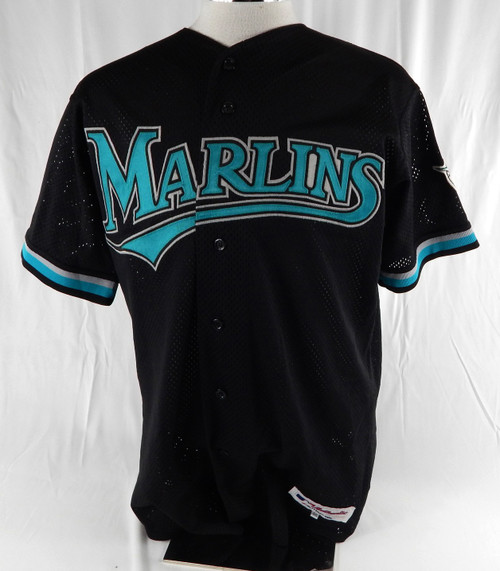 2001 Florida Marlins Johnny Ruffin #48 Game Used Black Jersey BP ST 46 077