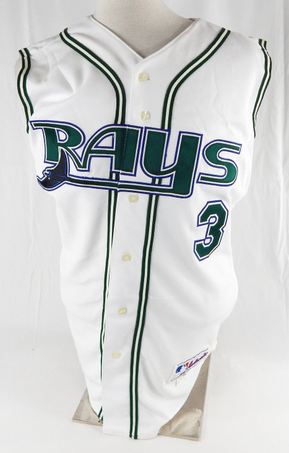 2005 Tampa Bay Rays Jim Hoff #3 Game Used White Jersey 44 908