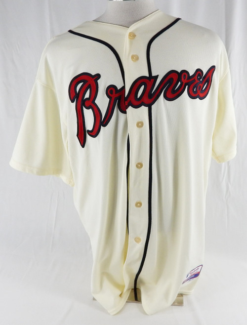 2000s Mens Atlanta Braves Blank Authentic Cream Jersey Alternate Majestic 52 940