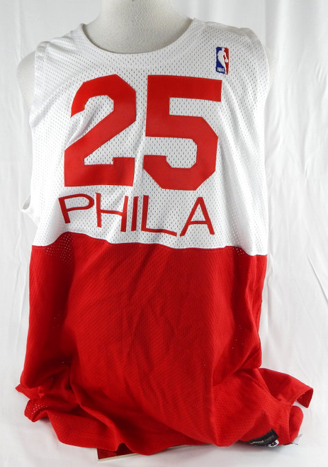 2003-04 Philadelphia 76ers Marc Jackson #25 Game Issued White Jersey Hardwood 52