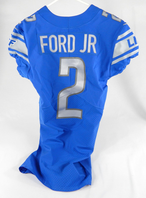 2021 Detroit Lions Ford JR #2 Game Issued Blue Jersey 38 DP65583
