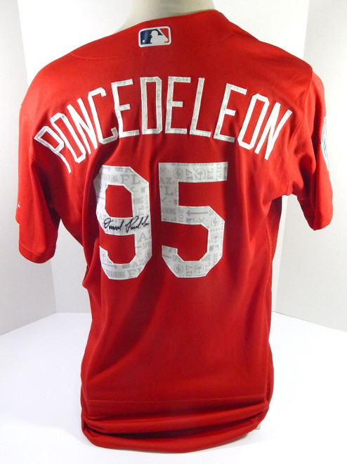 2017 St. Louis Cardinals Poncedeleon #95 Game Issued P Used Red Jersey ST P 46 7