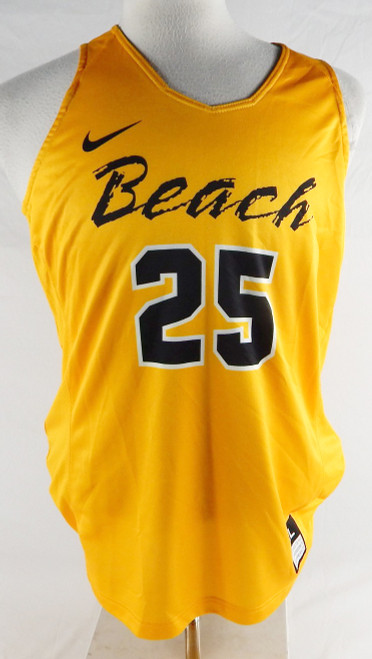 2016-17 Long Beach Dirtbags #25 Game Issued P Used Yellow Jersey Basketball XL 2