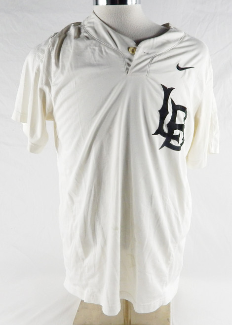 2019 Long Beach State Dirtbags #14 Game Used White Jersey Baseball L 265