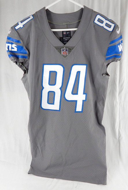 2018 Detroit Lions Adams #84 Game Issued Grey Jersey Color Rush 44 626