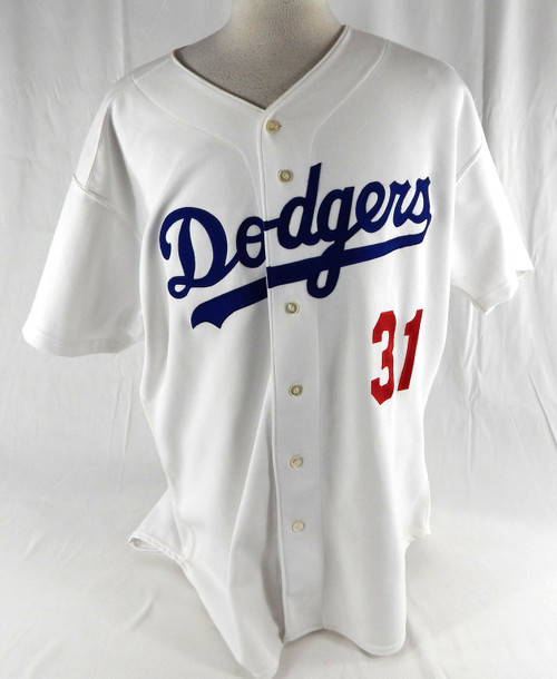 1990s Mens Los Angeles Dodgers Mike Piazza #31 Authentic White Jersey Russell 9