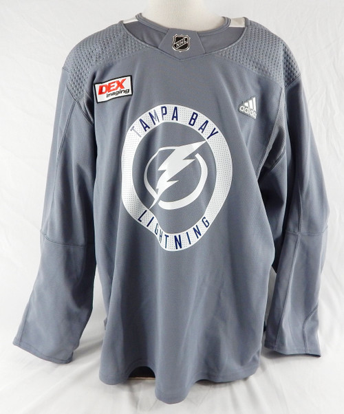2024 Tampa Bay Lightning Ethan Hay #95 Game Used Grey Practice Jersey TC 56 569