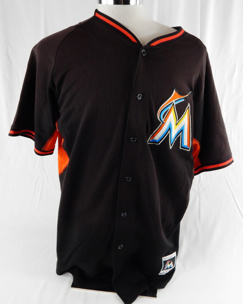 2014-16 Miami Marlins De La Rosa #61 Game Used Black Jersey ST BP 48 071
