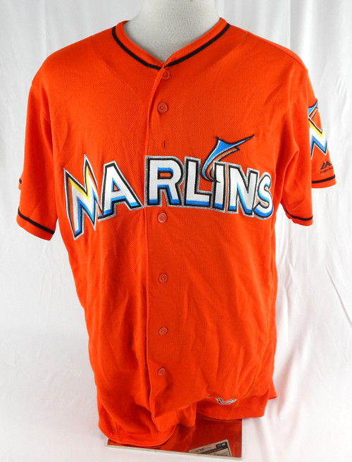 2012-17 Miami Marlins Mejia #91 Game Used Orange Jersey 46 035