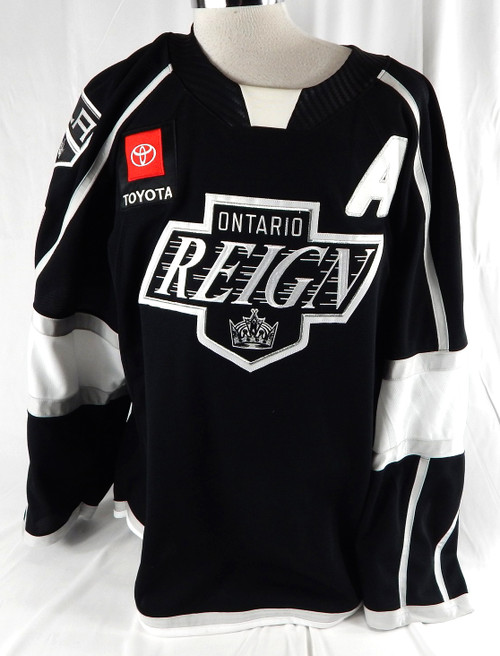 2019-20 Ontario Reign Lance Bouma #17 Game Issued Black Jersey A Patch 56 460