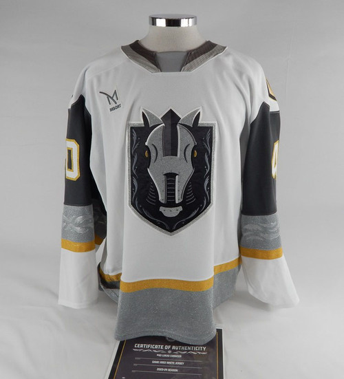 2023-24 Henderson Silver Knights Lukas Cormier #40 Game Used White Jersey 56 164