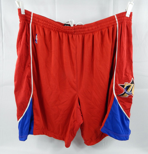 2006-09 Philadelphia 76ers Game Issued Red Shorts 52 192