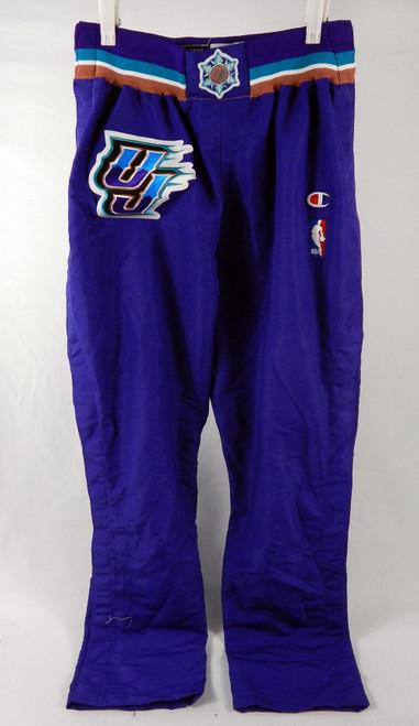 1996-97 Utah Jazz Game Issued Purple Warm Up Pants 32 776