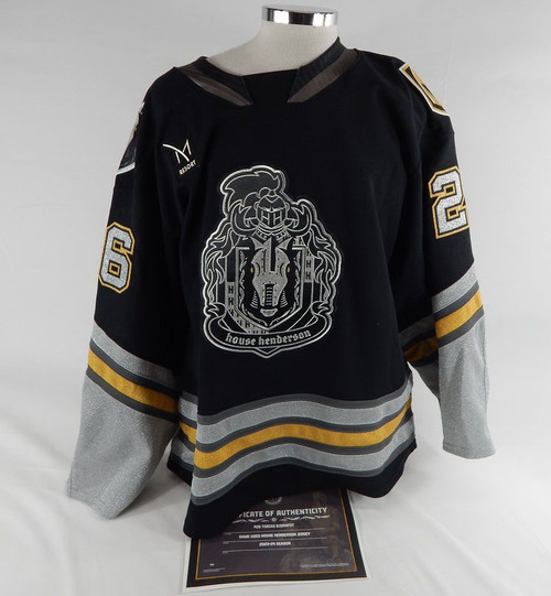 2023-24 Henderson Silver Knights Tobias Bjornfot #26 Game Used Black Jersey Hous