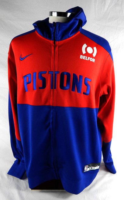 2024-25 Detroit Pistons Simone Fontecchio #13 Game Used Red Warm Up Jacket XL 0