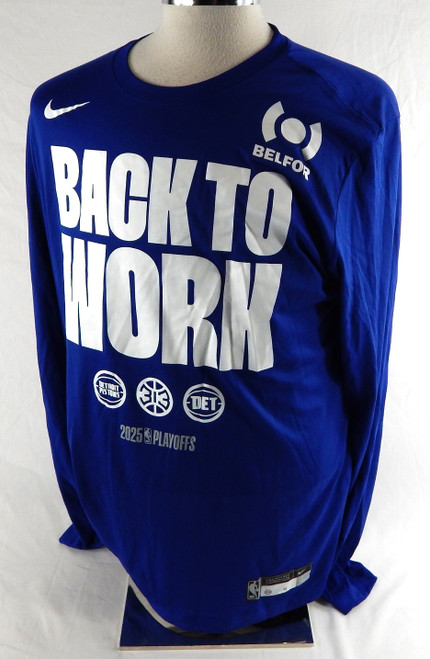 2024-25 Detroit Pistons Tobias Harris #12 Game Used Blue Shirt NBA Playoffs XL 0