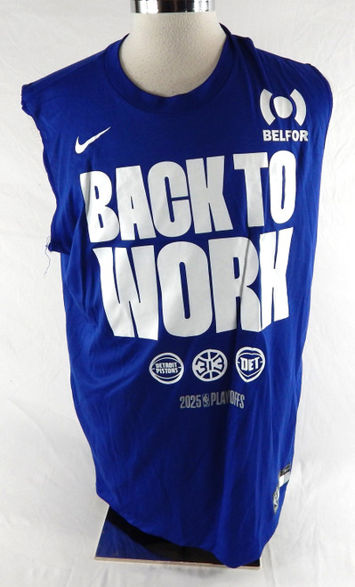 2024-25 Detroit Pistons Dennis Schroder #17 Game Used Blue Shirt NBA Playoffs 7