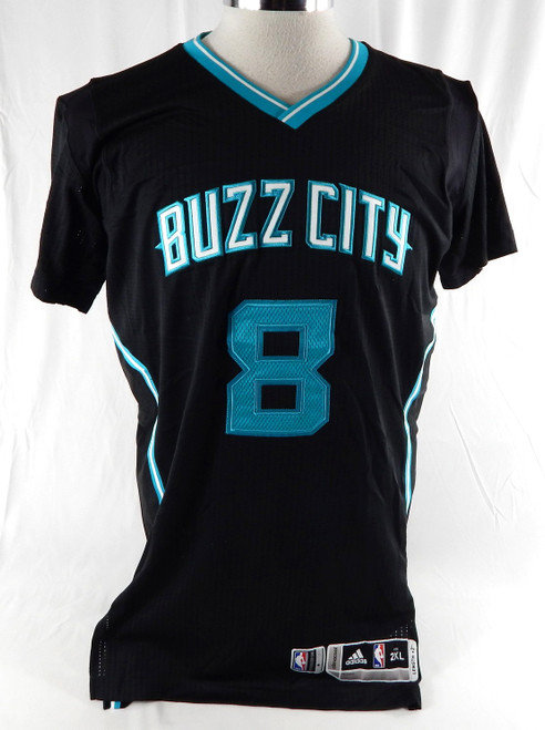 2015-16 Charlotte Hornets Johnny O'Bryant #8 Game Used Black Jersey 2XL 342