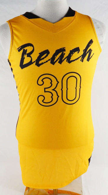 2015-16 Long Beach Dirtbags #30 Game Issued P Used Yellow Jersey Basketball M 8