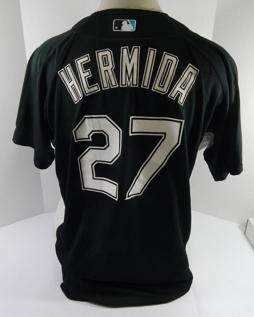 Florida Marlins Jeremy Hermida #27 Game Used Black Jersey BP ST XL DP53585