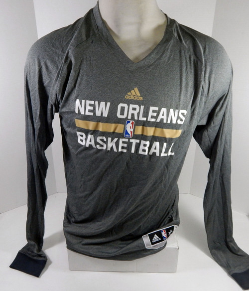 2014-15 New Orleans Pelicans Team Issued Grey Longsleeve Training Shirt 3XL+2 98