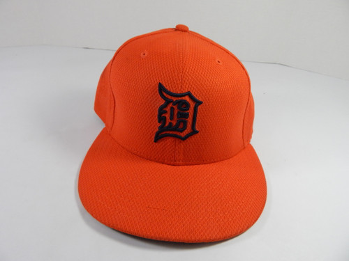 2016 Detroit Tigers Tyler Collins #18 Game Issued Pos Used Orange Hat ST 7.125 6
