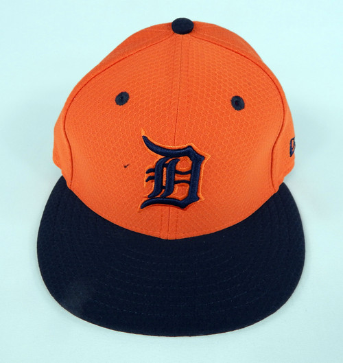 Detroit Tigers Game Issued Orange Black Baseball Cap 6 3/4 DP66047