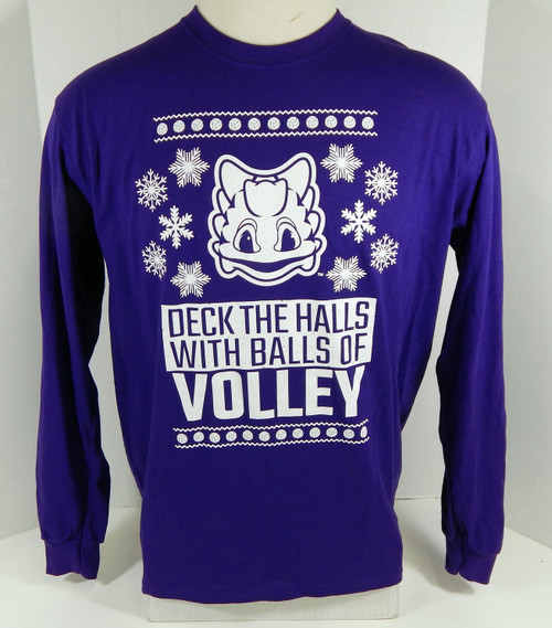Texas Christian University TCU  Women's Volleyball Christmas Purple Shirt L Used