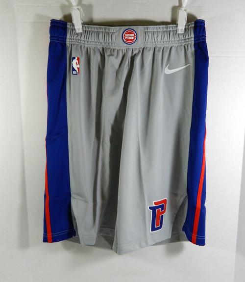 2017-18 Detroit Pistons Game Issued Grey Shorts ProCut Nike Statement Ed 38+2 9S