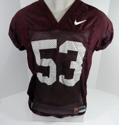 Virginia Tech Hokies #53 Game Used Maroon Practice Jersey 2XL DP64705