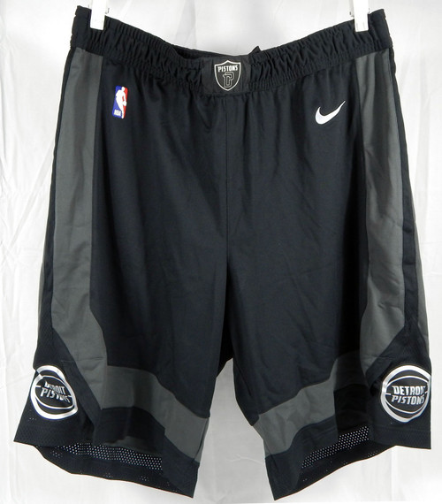 2018-19 Detroit Pistons Game Issued Black Shorts Motor City Ed Nike 10 44+2 6S