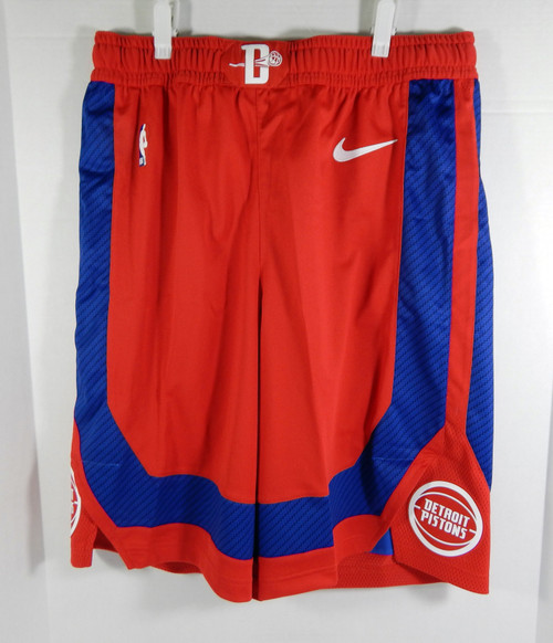 2019-20 Detroit Pistons Game Issued Red Shorts Pro Cut Nike City Ed 38+2 007S
