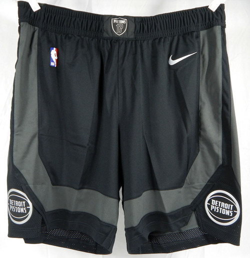 2018-19 Detroit Pistons Game Issued Black Shorts Motor City Ed Nike 010 44R 7S