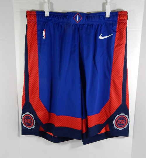 2020-21 Detroit Pistons Game Issued Blue Shorts Pro Cut Nike City Ed 44+2 008S