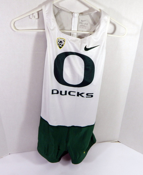 2010-16 Oregon Ducks # Game Used White Track Suit M DP31020
