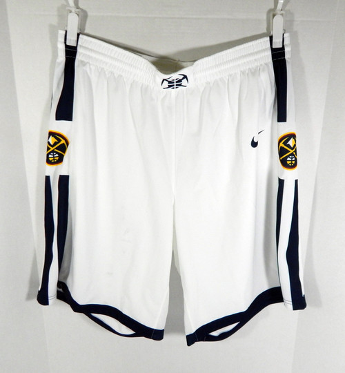 2019-20 Denver Nuggets Game Issued White Shorts Summer League 2XL DP47167