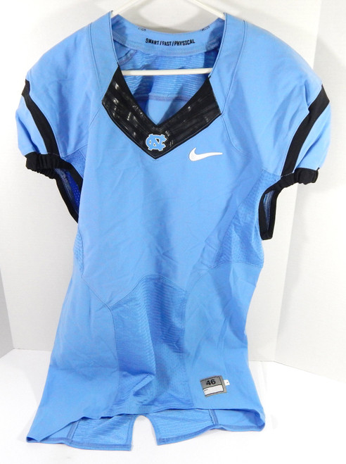 2013-14 North Carolina Tar Heels UNC Game Issued Blue Jersey 46 DP54537
