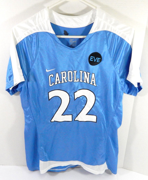 Womens Soccer North Carolina Tar Heels UNC #22 Game Used Blue Jersey EVE P L 4