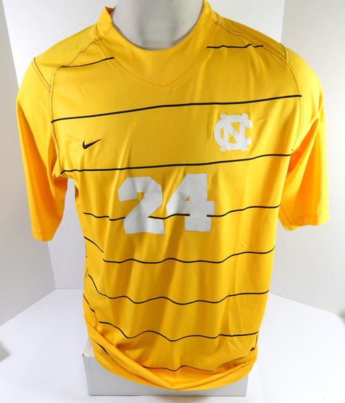 Womens Soccer North Carolina Tar Heels UNC #24 Game Used Yellow Goalie Jersey 9
