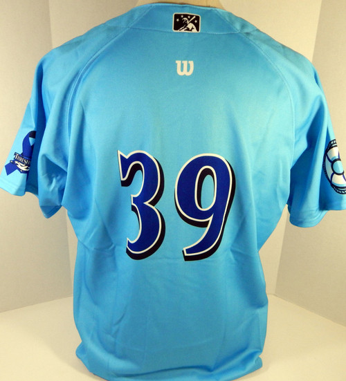 2012 Clearwater Threshers Austin Brough #39 Game Issued Blue Jersey Prostate N 5