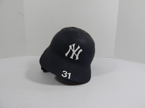 2022 New York Yankees Aaron Hicks #31 Game Issued Pos Used Navy Batting Helmet 1