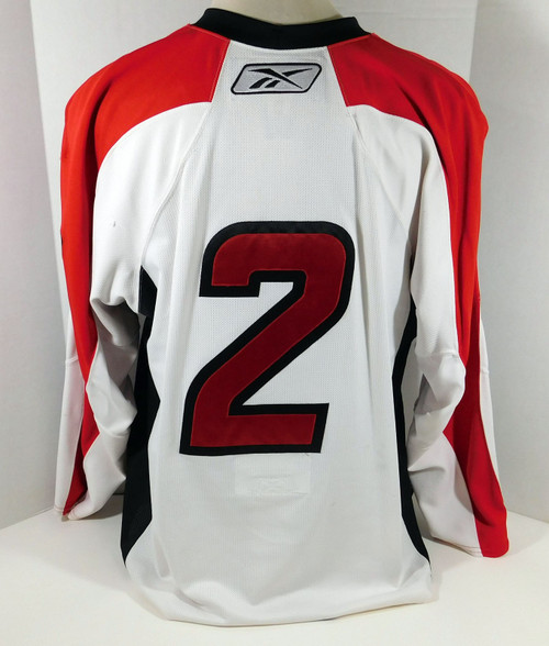 2009-10 Albany River Rats #2 Game Issued White Jersey 56 DP08643